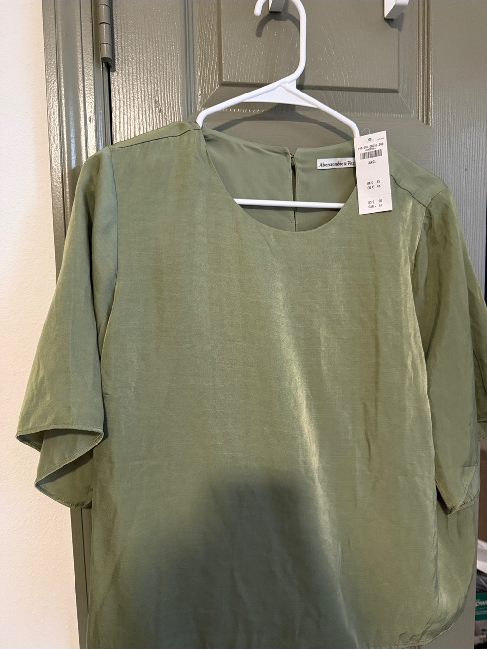 Abercrombie & Fitch Olive Green Short-Sleeve Tunic Top